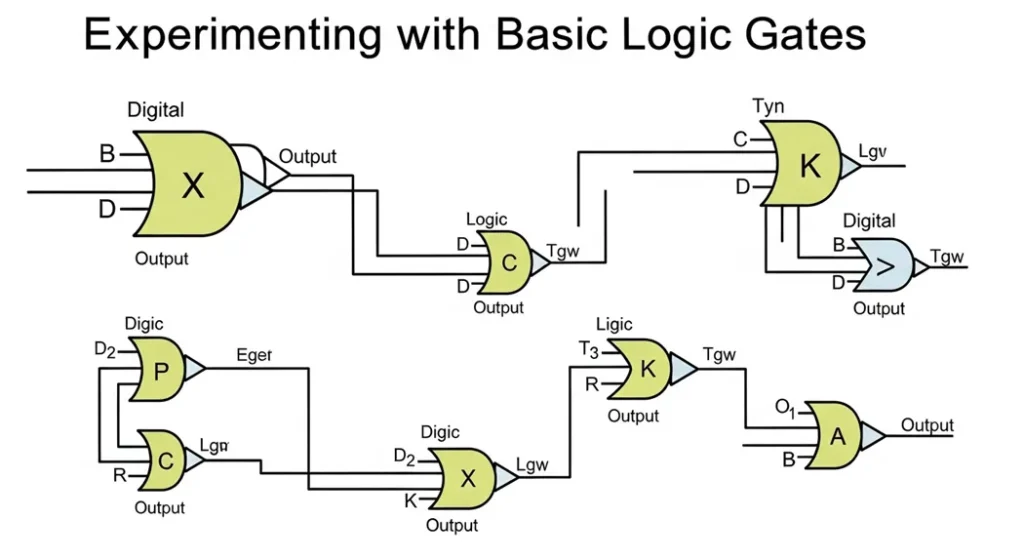 Experimenting with basic logic gates breadboard and truth tables 7400 IC wiring