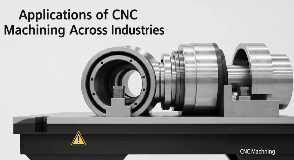 Applications of CNC machining across industries aerospace turbine blades, automotive gearb