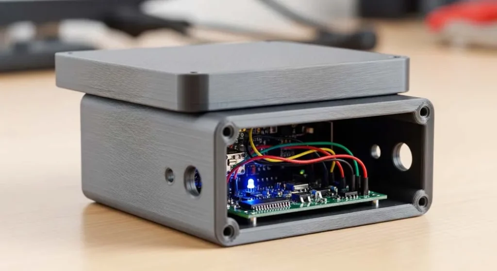 Safe DIY IoT ESP32 enclosure with EMI filtering and fuse protection