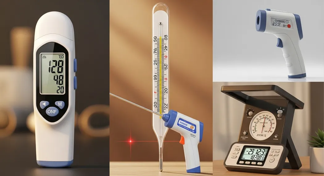 Tools to measure room temperature digital thermometer, smart sensor, analog thermometer, w