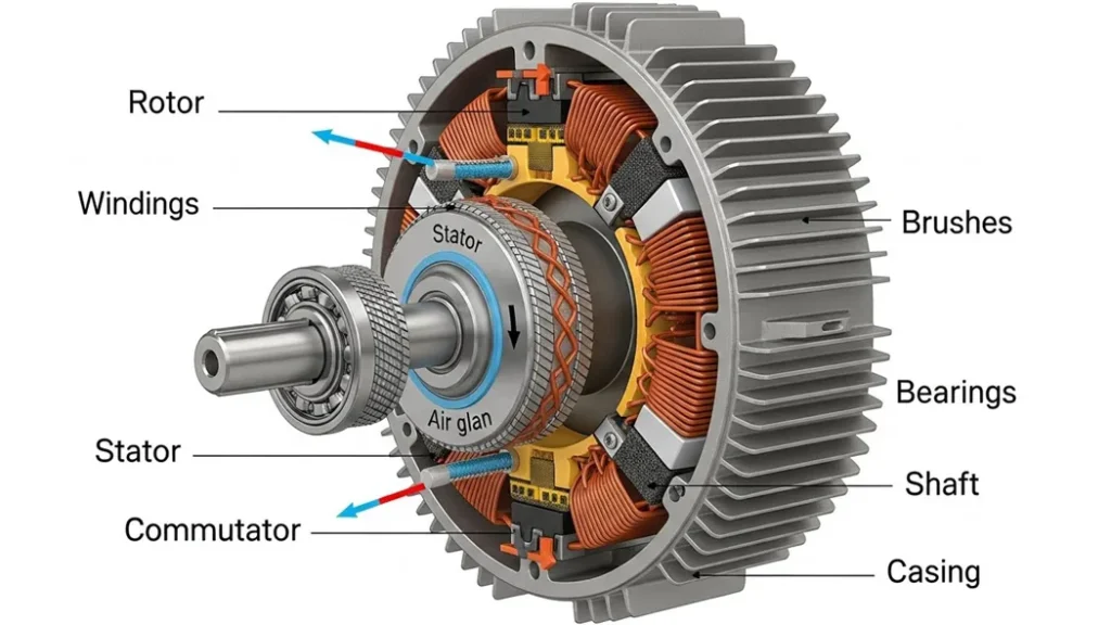 Understanding the Motor's Physical Construction squirrel cage induction motor stator rotor