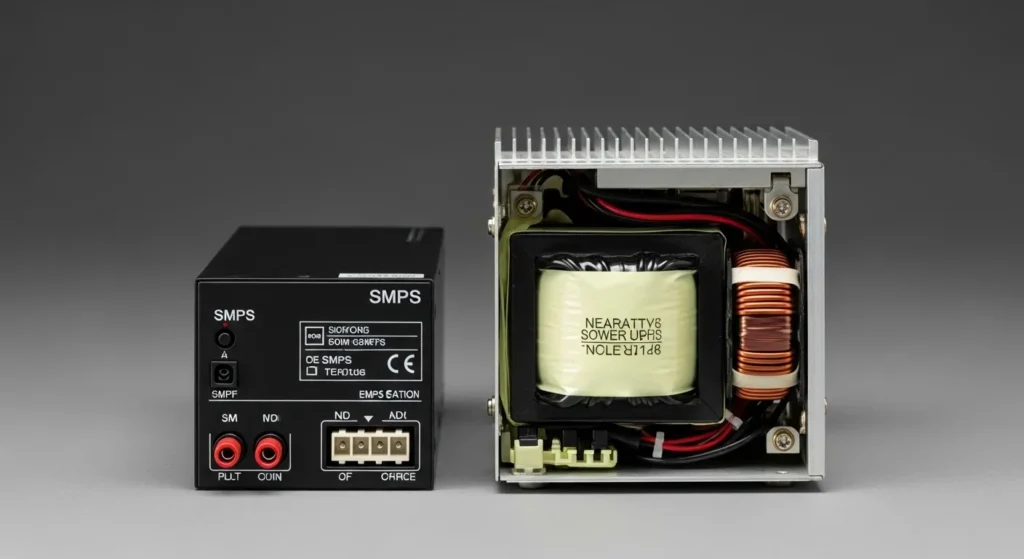 SMPS Unit switched mode power supply showing internal components including transformer, ca