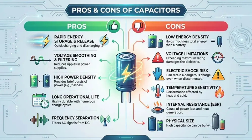 Pros and cons of capacitors