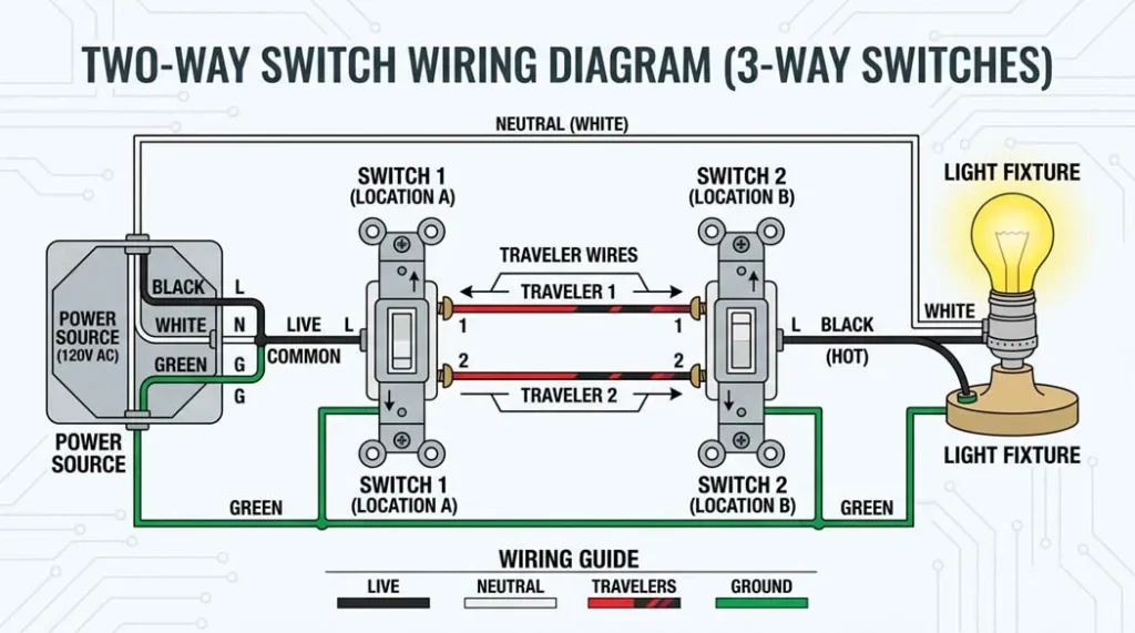 Choosing the right two way switch modular switches from Legrand, Schneider, Maddox showing